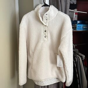 Athleta Cozy Sherpa Snap Sweatshirt